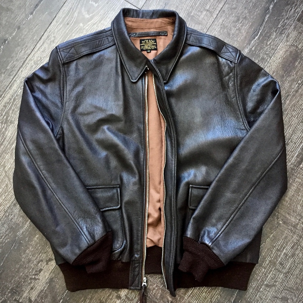 ❌SOLD❌ 🎉HP🎉 Leather Bomber A-2 Flight Jacket - Picture 2 of 8